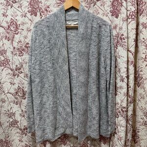 LOFT Gray Open Front Knit Cardigan Sweater XXL